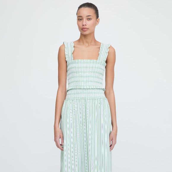 Hill House Home The Azalea Nap Top - Apple Green Stripe Size SApple Green Stripe - Picture 2 of 3